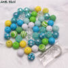 Wholesale 50PCS/Pack 20MM Mixed Color Acrylic Beads Bubblegum Beads