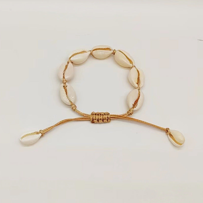 Wholesale Bohemian Colored Rope Braided Natural Shell Bracelets