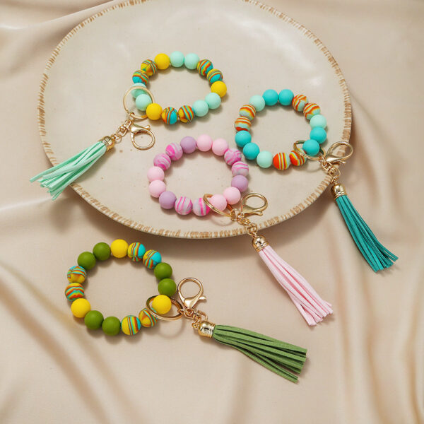 Wholesale Candy Color Bracelet Silicone Keychain