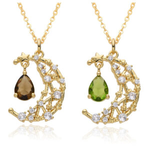 Wholesale Moon Micropaved Zirconia Necklace