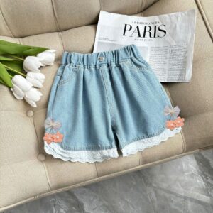 Lace shorts-orange flower / 100cm