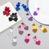 Wholesale Valentine's Day Love Glitter Colored Acrylic Earrings