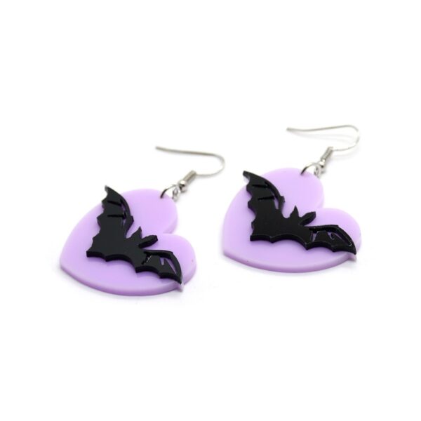 Wholesale Halloween Little Devil Cute Purple Bat Wings Acrylic Earrings