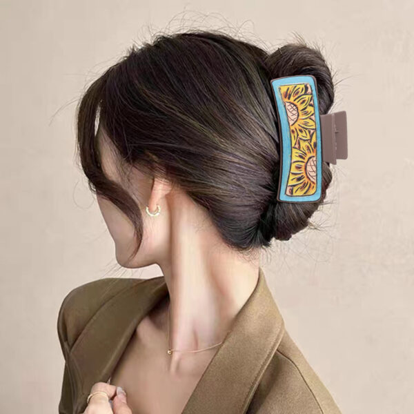 Wholesale Western Style Cactus Sunflower Pattern Grab Clip