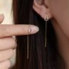 Wholesale Silver Needle Water Drop Copper Earrings