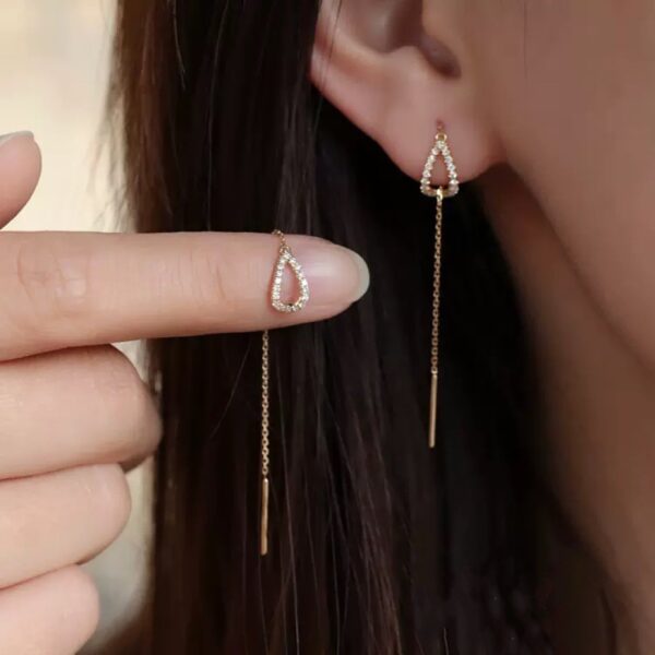 Wholesale Silver Needle Water Drop Copper Earrings