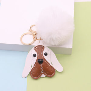 2 White Dog + white ball (Golden 8 buckle)