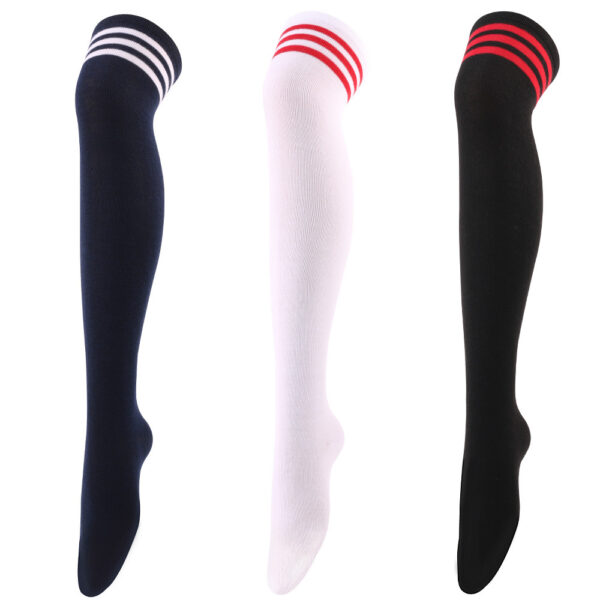 Wholesale Three-bar Over-the-knee High Striped Dance Socks