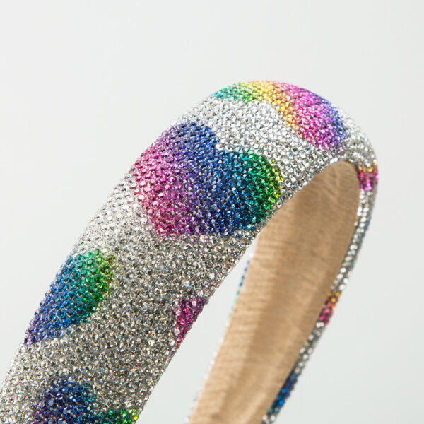 Wholesale Valentine's Day Full Diamond Love Wide Edge Hair Hoops