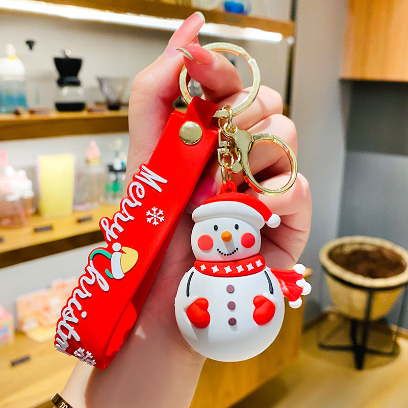 Wholesale Creative Christmas Deer Snowman Cartoon PVC Key Chain