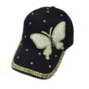 Wholesale Pearl Butterfly Rivet Set Diamond Cotton Baseball Hat