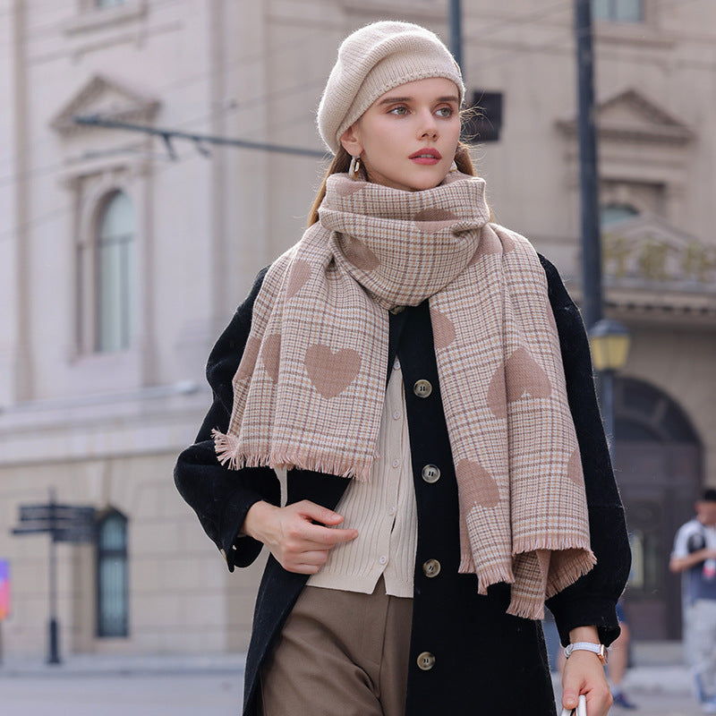 Wholesale Love Printed Mid-length Warm Autumn and Winter f