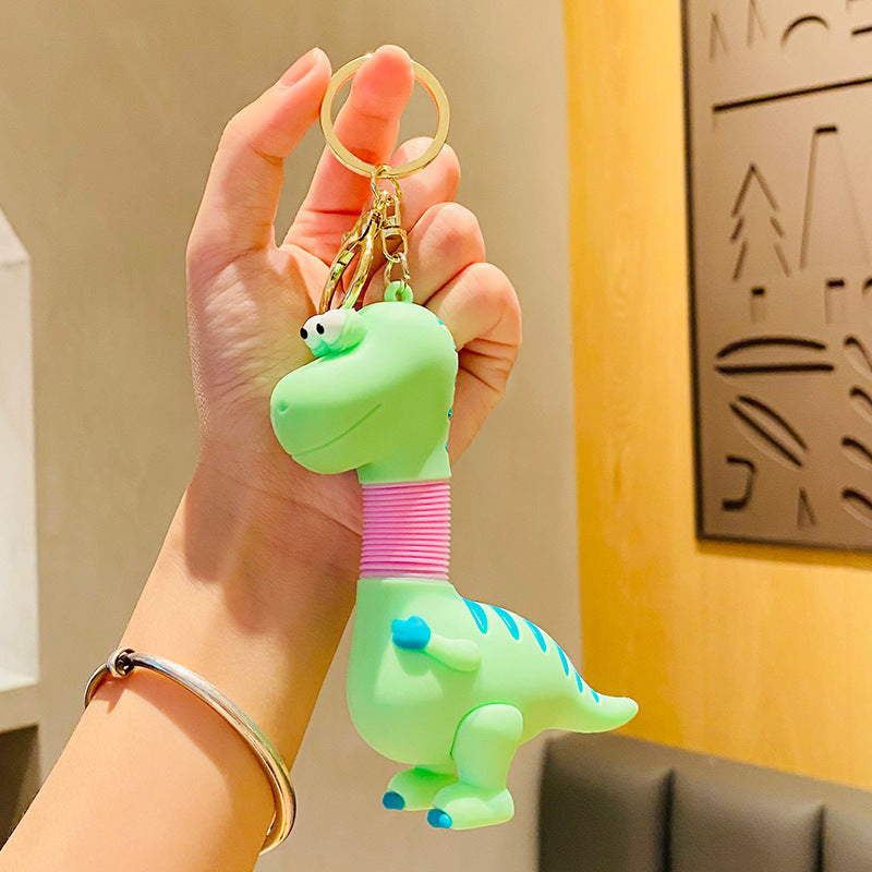 Wholesale Creative Cartoon Telescopic Dinosaur Doll Toy Car PVC Keychain