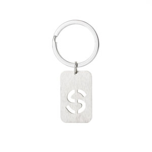 Military card hollow-out letter keychain-S
