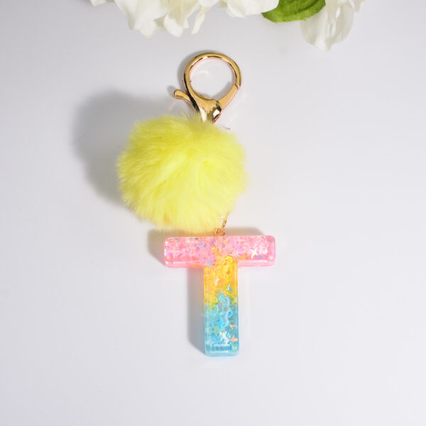 O1CN01Vl1OIE1sAYdOecrSQ_3429435726-0-cib Wholesale English Alphabet Hair Ball Resin Keychain