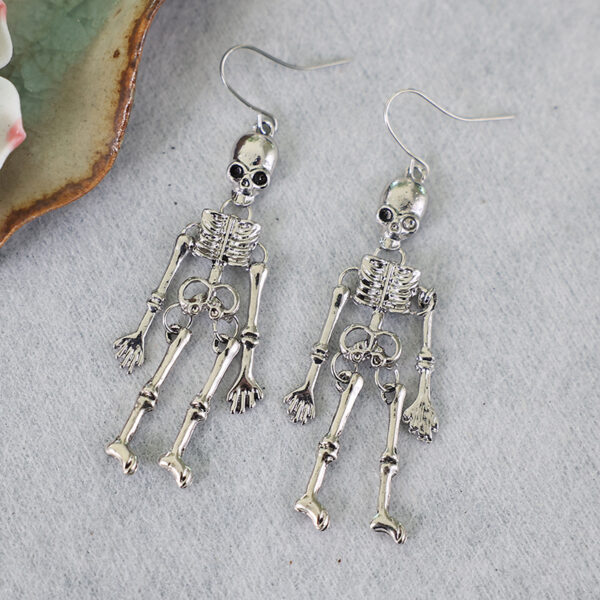 Wholesale Halloween Skeleton Body Alloy Earrings
