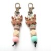 Wholesale Cartoon Yak Silicone Bead Keychain