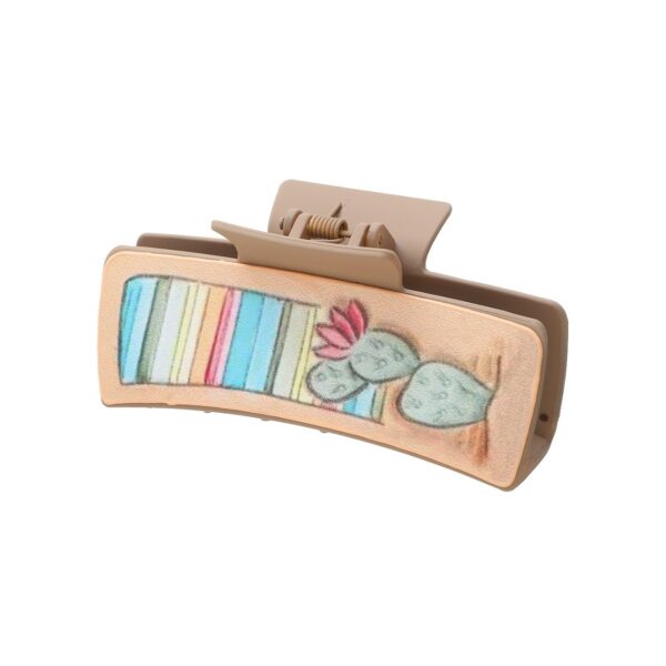 Wholesale Western Style Turquoise Cactus Leather Hairpin Shark Clip