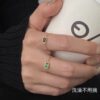 Wholesale Titanium Steel Green Zircon Pulling Rings
