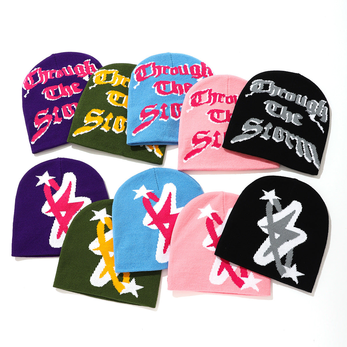 Wholesale Lightning Beanie Coldproof Knitted Hat Warm Jacquard Hat