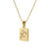 Wholesale Stainless Steel 18K Gold Square Hollow Twelve Constellation Pendants Necklaces