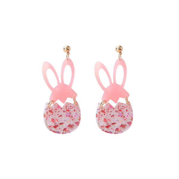 Wholesale Easter Egg Cute Rabbit Transparent Egg European and American Earrings