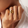 Wholesale Stainless Steel 18K Gold Plated Adjustable Rings