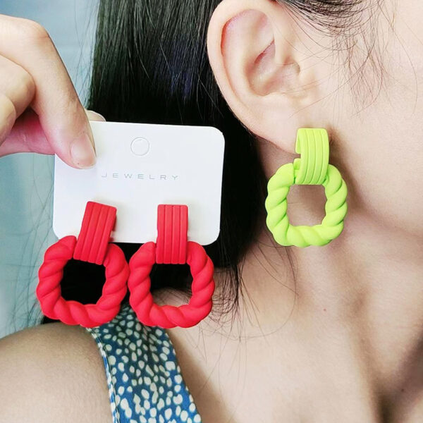 Wholesale Square Semi-circular Splicing Acrylic Earrings