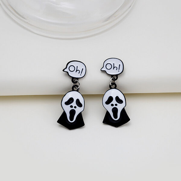 Wholesale Halloween Skull Ghost Cross Alloy Ear Studs