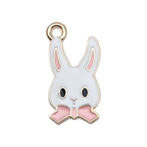 1 Pink Long Ear Tie Rabbit 21x11mm-0.8g-18831 / Drip Easter Series