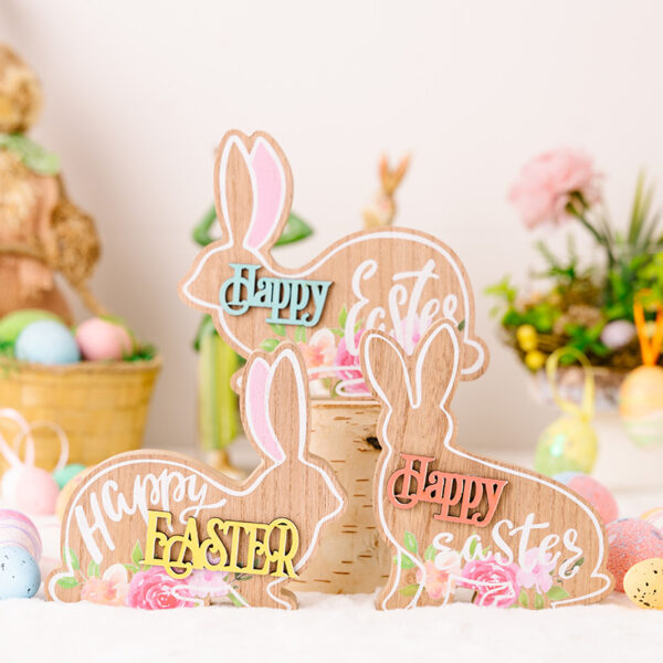 Wholesale of Easter Wooden Rabbit Decorations