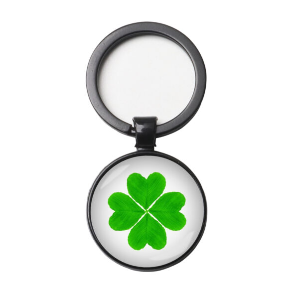 Wholesale Four Leaf Clover Time Gemstone Stainless Steel Keychain