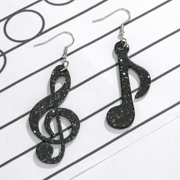 O1CN01Vu8uhI1TQG1H4jU8I_2207499512376-0-cib Wholesale Creative Musical Note Black Transparent Colorful Earrings