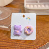 Wholesale Candy Color Rabbit Bear Ice Cream Match Color Strawberry Fruit Resin Earrings
