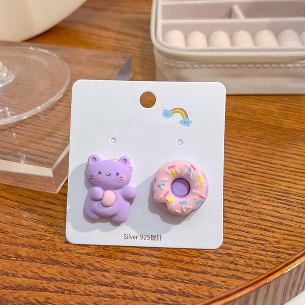 Wholesale Candy Color Rabbit Bear Ice Cream Match Color Strawberry Fruit Resin Earrings