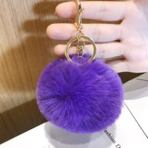 Deep purple hairball / Packed in a single opp bag. the keychain is not fixed. if necessary, please contact customer service for notes
