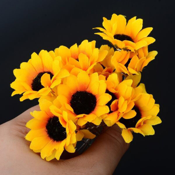 O1CN01Vw7S20281svGDMbqa_1010377873-0-cib Wholesale Silk Cloth Imitation Sunflower Pin U-shaped Hair Fork