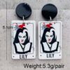 Wholesale Halloween Acrylic Character Bat Double-sided Printing Simulation Tarot Earrings