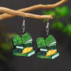 Wholesale Patrick's Day Four Leaf Clover Heart Owl Wooden Earrings