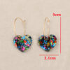 Wholesale Valentine's Day Collection Hyuna Style Sequin Transparent Heart Shape Multicolor Women's Earrings