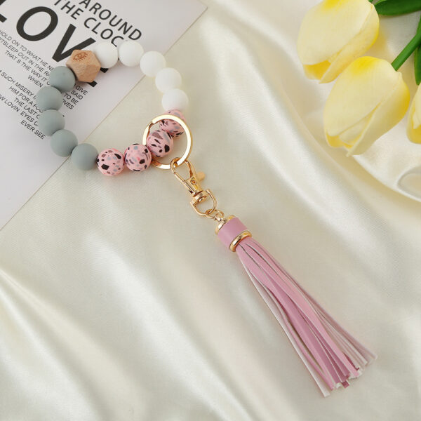 Wholesale Silicone Beaded Wrist Keychain