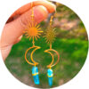 Wholesale Moon Sun Crystal Alloy Earrings