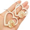 Wholesale Christmas Wooden Earrings Santa Claus Elk Gnome Heart Shape