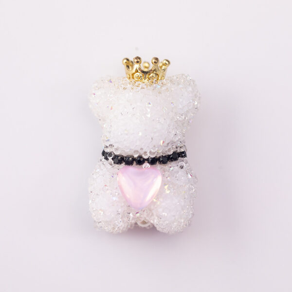 Wholesale Acrylic Full Diamond Sugar Crown Bear Pen Cap Beads