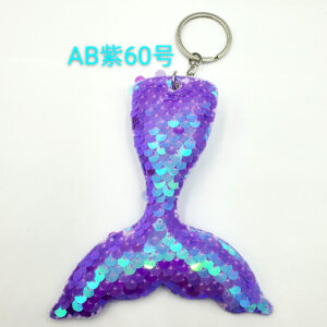 AB purple 60 / Single ring buckle + sequined mermaid