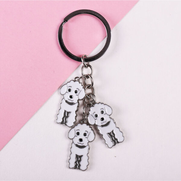 Wholesale Cartoon Poodle Cute Metal Keychain