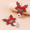 Wholesale Christmas Elk Earrings Sequin Bow Christmas Plastic Ear Hooks