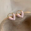 Wholesale Niche Drop Glaze Love Delicate and Versatile Stud Earrings
