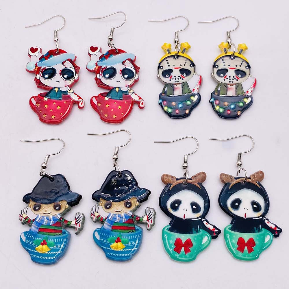 Wholesale Ghost Doll Acrylic Pendant Earrings