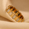 Wholesale Square Zirconia Inlaid Stainless Steel Ring